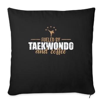 Fueled by Taekwondo and Coffee Martial Arts - Sofa pillowcase 17,3'' x 17,3'' (45 x 45 cm) - black - Front