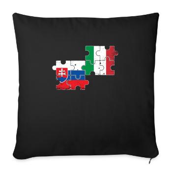Slovakia Italy Vintage Flag Italian Slovak - Sofa pillowcase 17,3'' x 17,3'' (45 x 45 cm) - black - Front