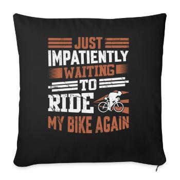 J’attends avec impatience de refaire du vélo - Housse de coussin décorative 45 x 45 cm - noir - Devant