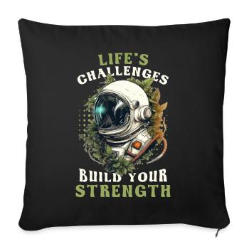 Spaceman Helmet Mindfulness Quote Astronaut Aesthe - Sofakissenbezug 45 x 45 cm - Schwarz - Vorne