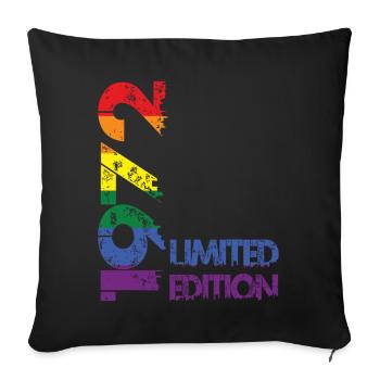 Édition limitée 1972 - Housse de coussin décorative 45 x 45 cm - noir - Devant