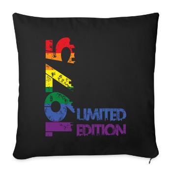 Édition limitée 1975 - Housse de coussin décorative 45 x 45 cm - noir - Devant