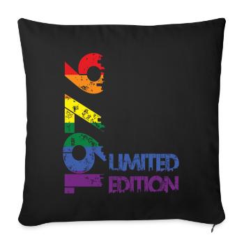 Édition limitée 1976 - Housse de coussin décorative 45 x 45 cm - noir - Devant