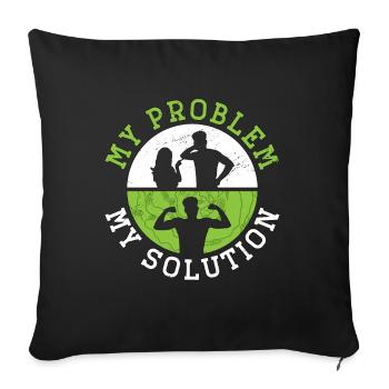 Low Carb Diet Lover My Problem My Pictogram Dad - Sofa pillowcase 17,3'' x 17,3'' (45 x 45 cm) - black - Front