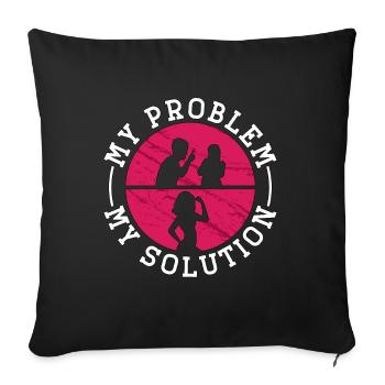 Low Carb Diet Lover My Problem My Pictogram Mom - Sofa pillowcase 17,3'' x 17,3'' (45 x 45 cm) - black - Front