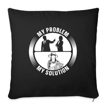 Végétalien Amoureux De Régime Mon Problème Mon Pictogramme Maman Papa - Housse de coussin décorative 45 x 45 cm - noir - Devant