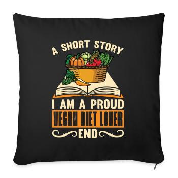 Amateur de régime végétalien Une histoire courte Je suis à base de plantes - Housse de coussin décorative 45 x 45 cm - noir - Devant