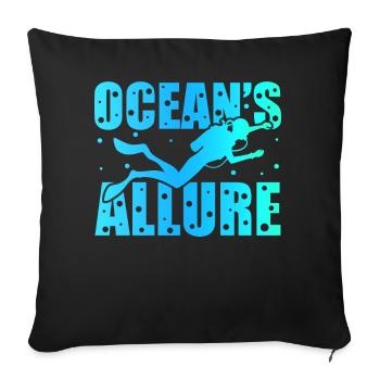 Scuba Diving, Scuba Diving, Holiday Sea Diver - Sofa pillowcase 17,3'' x 17,3'' (45 x 45 cm) - black - Front