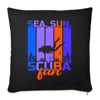 Scuba Diving, Scuba Diving, Holiday Sea Diver - Sofa pillowcase 17,3'' x 17,3'' (45 x 45 cm) - black - Front