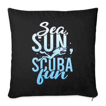 Scuba Diving, Scuba Diving, Holiday Sea Diver - Sofa pillowcase 17,3'' x 17,3'' (45 x 45 cm) - black - Front