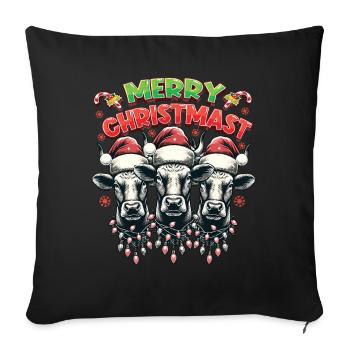 MERRY ChristMAST - Christmas Roast Beef Food - Sofa pillowcase 17,3'' x 17,3'' (45 x 45 cm) - black - Front