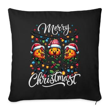 MERRY ChristMAST - Christmas Roast Food Meal - Sofa pillowcase 17,3'' x 17,3'' (45 x 45 cm) - black - Front