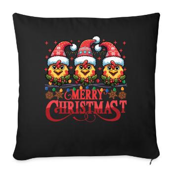 MERRY ChristMAST - Christmas Roast Food Meal - Sofa pillowcase 17,3'' x 17,3'' (45 x 45 cm) - black - Front