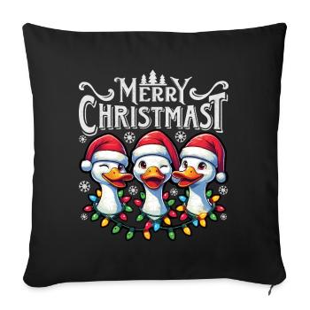 MERRY ChristMAST - Christmas Goose Holiday Dinner - Sofa pillowcase 17,3'' x 17,3'' (45 x 45 cm) - black - Front