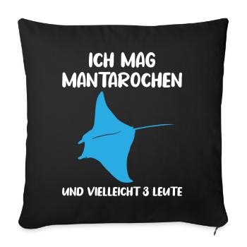 Mantarochen & Drei Leute Meerliebe - Sofakissenbezug 45 x 45 cm - Schwarz - Vorne