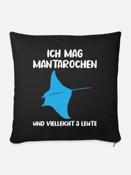 Mantarochen & Drei Leute Meerliebe - Sofakissenbezug 45 x 45 cm - Schwarz