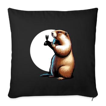 Marmot Groundhog Day Groundhog Day USA Funny - Sofa pillowcase 17,3'' x 17,3'' (45 x 45 cm) - black - Front