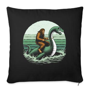 Bigfoot Rides Loch Ness - Sofa pillowcase 17,3'' x 17,3'' (45 x 45 cm) - black - Front
