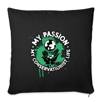 Écologiste Ma passion Mon environnementaliste - Housse de coussin décorative 45 x 45 cm - noir - Devant