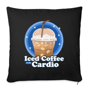 Iced Coffee Iced Coffee Coffee Lover Gift - Sofa pillowcase 17,3'' x 17,3'' (45 x 45 cm) - black - Front