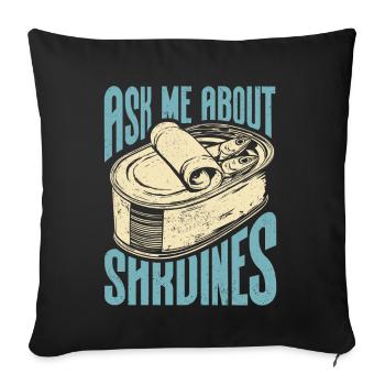 Sardine Atlantic European Sardines Gift - Sofa pillowcase 17,3'' x 17,3'' (45 x 45 cm) - black - Front