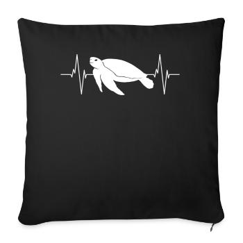 Turtles Heartbeat Love Nature - Sofa pillowcase 17,3'' x 17,3'' (45 x 45 cm) - black - Front