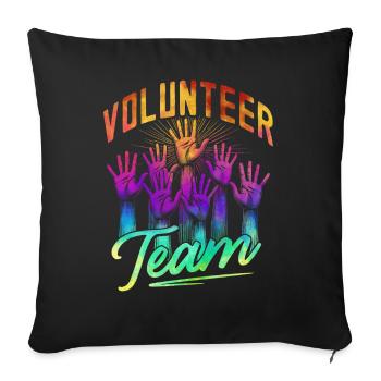 Volunteer Team - Sofa pillowcase 17,3'' x 17,3'' (45 x 45 cm) - black - Front
