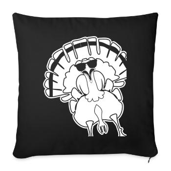 Turkey with Sunglasses Turkeys - Sofa pillowcase 17,3'' x 17,3'' (45 x 45 cm) - black - Front