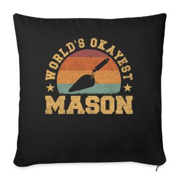 Retro World's Okayest Mason - Sofakissenbezug 45 x 45 cm - Schwarz - Vorne