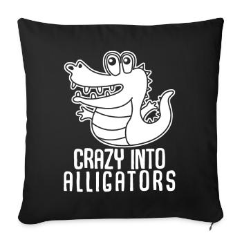 Alligators Cute Alligator - Sofa pillowcase 17,3'' x 17,3'' (45 x 45 cm) - black - Front