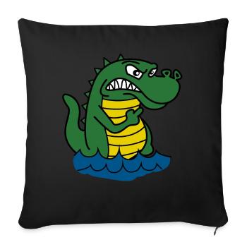 Alligators Grumpy Alligator - Sofa pillowcase 17,3'' x 17,3'' (45 x 45 cm) - black - Front