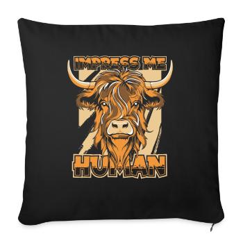 Impress Me Humain Highland Éleveur de vaches Highland - Housse de coussin décorative 45 x 45 cm - noir - Devant