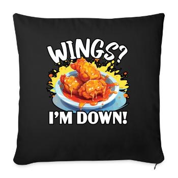 Buffalo Wings Foodie American Food Chicken - Sofa pillowcase 17,3'' x 17,3'' (45 x 45 cm) - black - Front