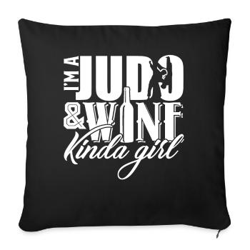 Judo I'm A Judo And Wine Kinda Girl - Sofa pillowcase 17,3'' x 17,3'' (45 x 45 cm) - black - Front