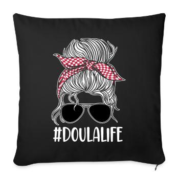 Doula Birth Worker Sunglasses - Sofakissenbezug 45 x 45 cm - Schwarz - Vorne