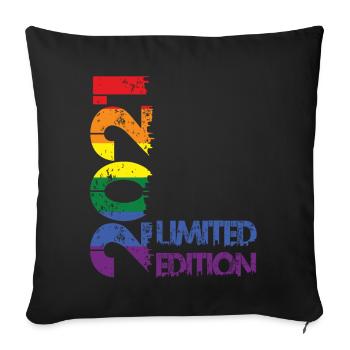 Limited Edition 2021 - Sofa pillowcase 17,3'' x 17,3'' (45 x 45 cm) - black - Front