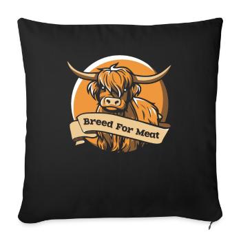 Race pour la viande Vache Highland Bovins écossais - Housse de coussin décorative 45 x 45 cm - noir - Devant