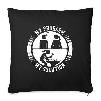 Blacksmithing My Problem My Pictogram Mom Forging - Sofa pillowcase 17,3'' x 17,3'' (45 x 45 cm) - black - Front