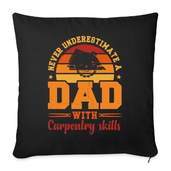 Husband Dad Hero Retro Carpenter - Sofa pillowcase 17,3'' x 17,3'' (45 x 45 cm) - black - Front