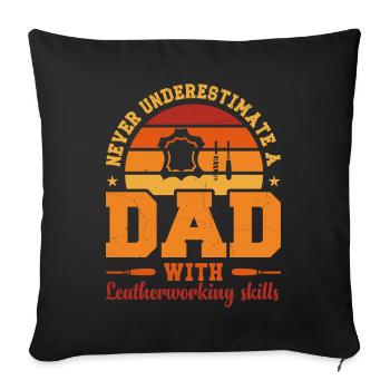 Mari Papa Héros Rétro Maroquinier - Housse de coussin décorative 45 x 45 cm - noir - Devant