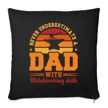 Mari Papa Héros Métallurgiste rétro - Housse de coussin décorative 45 x 45 cm - noir - Devant