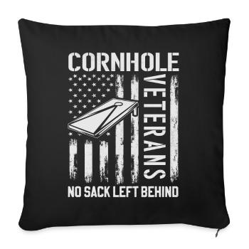 Cornhole Veteran - No Sack Left Behind - Sofa pillowcase 17,3'' x 17,3'' (45 x 45 cm) - black - Front