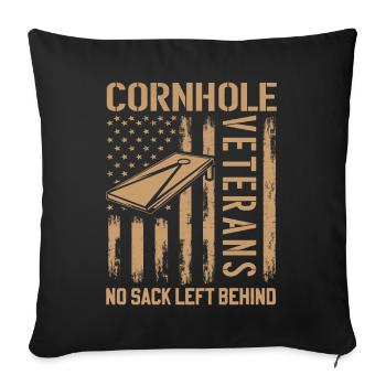 Cornhole Veteran - No Sack Left Behind - Sofa pillowcase 17,3'' x 17,3'' (45 x 45 cm) - black - Front