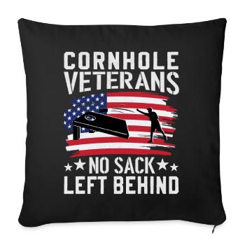 Cornhole Veteran - No Sack Left Behind - Sofa pillowcase 17,3'' x 17,3'' (45 x 45 cm) - black - Front