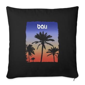 Bali Indonesia Sunset Vacation Souvenir Palm Tree - Sofa pillowcase 17,3'' x 17,3'' (45 x 45 cm) - black - Front