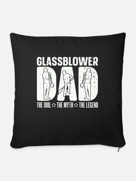 Glassblower Dad The Idol The Myth The Glassworker - Sofa pillowcase 17,3'' x 17,3'' (45 x 45 cm) - black