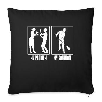 Souffleur de verre Mon problème Ma solution Pictogramme Papa - Housse de coussin décorative 45 x 45 cm - noir - Devant