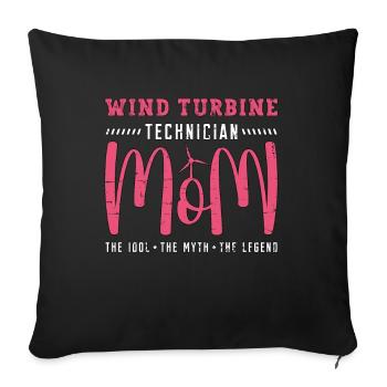 Wind Turbine Technician Mom The Idol Green Energy - Sofa pillowcase 17,3'' x 17,3'' (45 x 45 cm) - black - Front