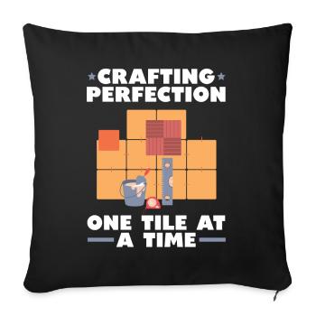 Carreleur Profession Carrelage Couche De Sol Carrelage - Housse de coussin décorative 45 x 45 cm - noir - Devant