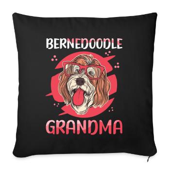 Bernedoodle Granny Dog Owner Gift - Sofa pillowcase 17,3'' x 17,3'' (45 x 45 cm) - black - Front